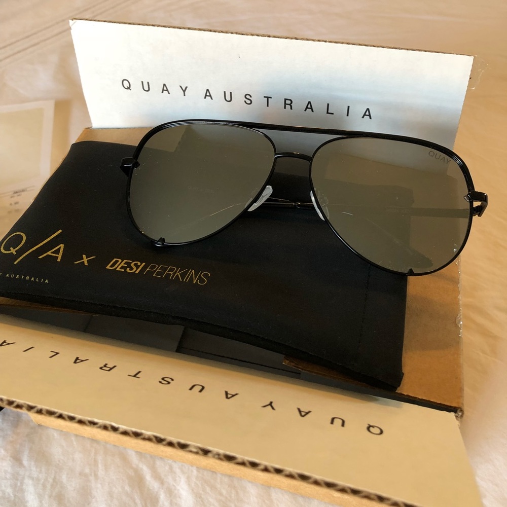 Quay Australia X Desi High Key Aviator Sunglasses